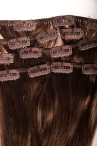 Włosy clip-in - czekoladowy ciemny brąz