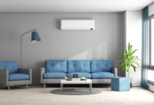 Dobrze oświetlone wnętrze Lampa stojąca