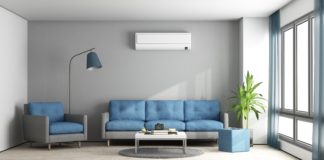 Dobrze oświetlone wnętrze Lampa stojąca