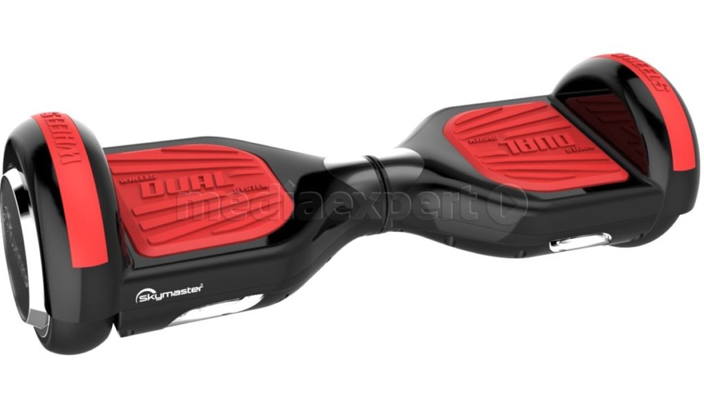 Czarno-czerwona deskorolka elektryczna hoverboard Skymaster Wheels 7 Daft