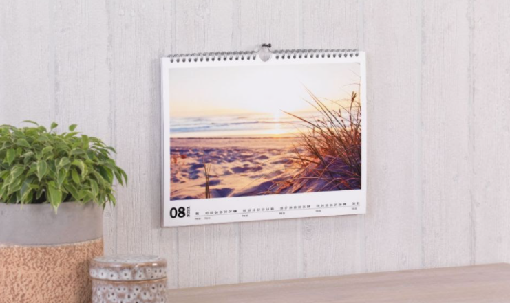 fotokalendarz z widokiem na plażę