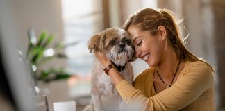 Najpopularniejsze rasy psów na niewielki metraż. Jaki pupil odnajdzie się w małym mieszkaniu? kobieta z psem shih tzu